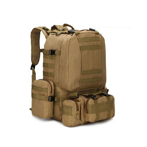 Mochila táctica premium 60 litros - Sistema MOLLE - Caqui — Aventureros