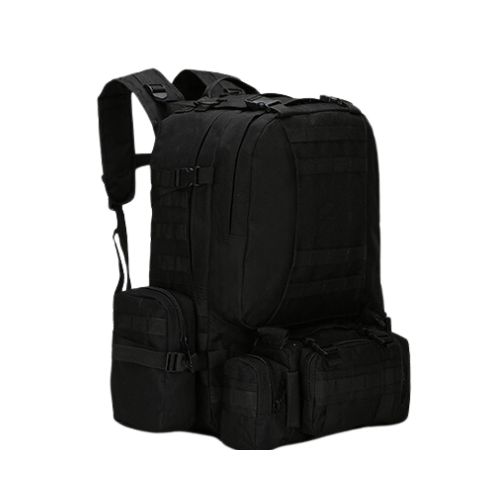 Mochila táctica 60 litros - Sistema MOLLE - Negro — Aventureros