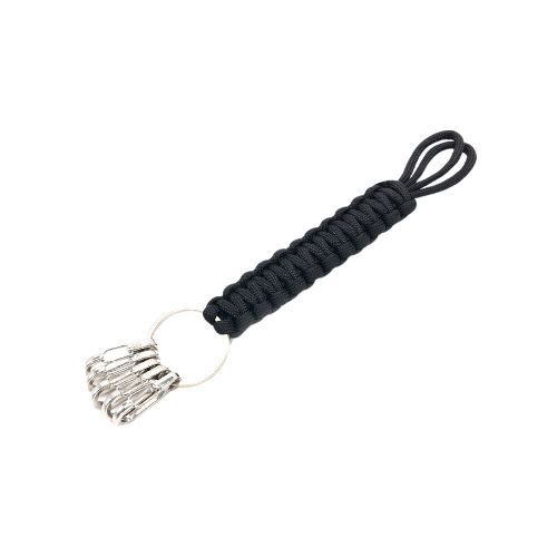 Llavero paracord varios enganches - Negro — Aventureros