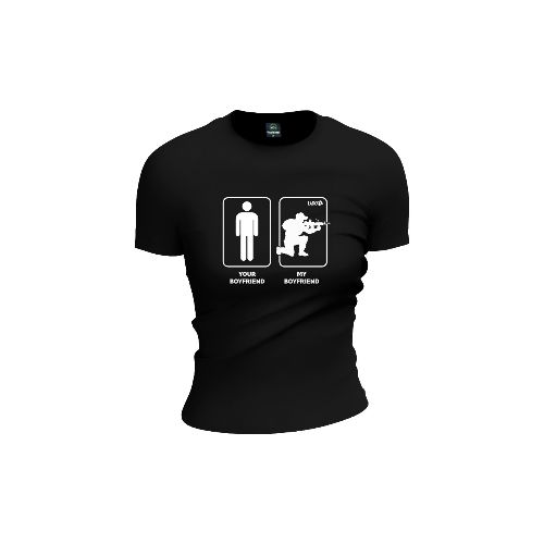 Remera manga corta dama Couple - Negro — Aventureros