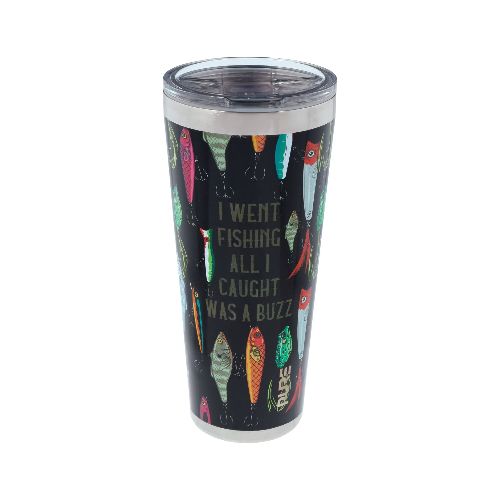 Vaso térmico con tapa 950ml - Fishing Buzz - Negro — Aventureros