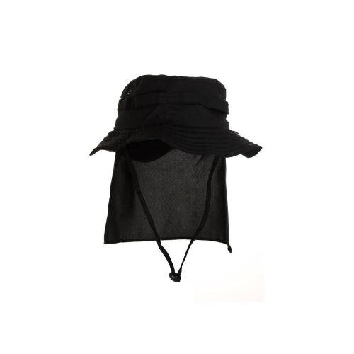 Sombrero Capelina de pescador con cubre nuca Protección UV50+ - Fox Boy - Negro — Aventureros