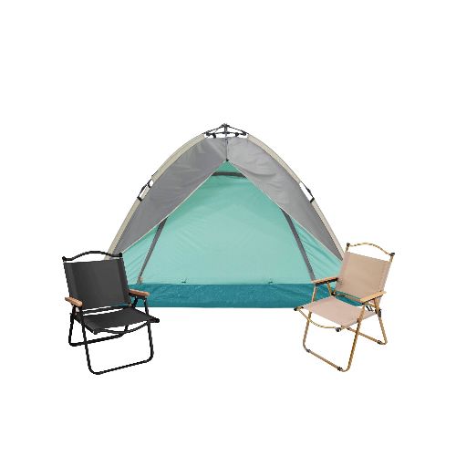 Carpa para 2 personas + 2 sillas plegables - Verde — Aventureros