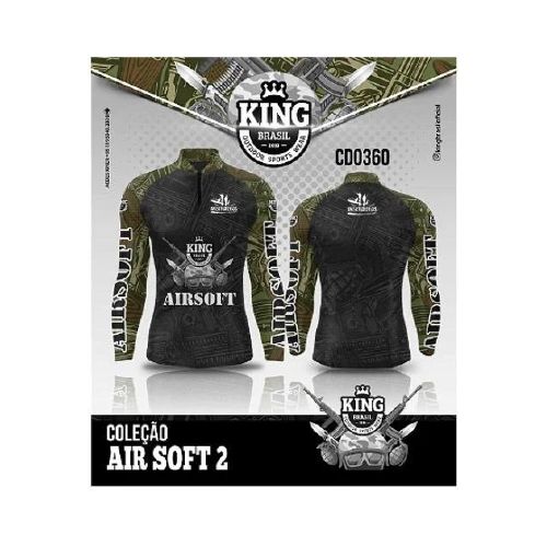 Remera Army con protección solar − King Brasil - Negro — Aventureros