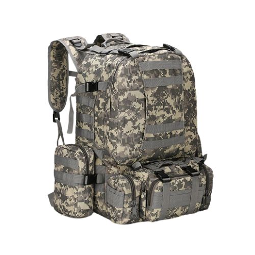 Mochila táctica premium 60 litros - Sistema MOLLE - Pixelado — Aventureros