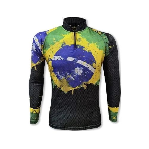 Remera de Brasil con protección UV50+ - Negro — Aventureros