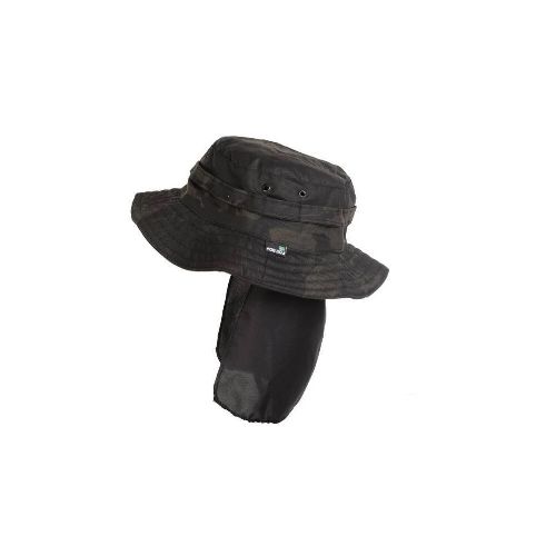 Sombrero Capelina de pescador con cubre nuca Protección UV50+ - Fox Boy - Multiforest Black — Aventureros