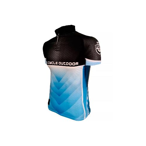 Camiseta de ciclismo con bolsillos - Celeste — Aventureros