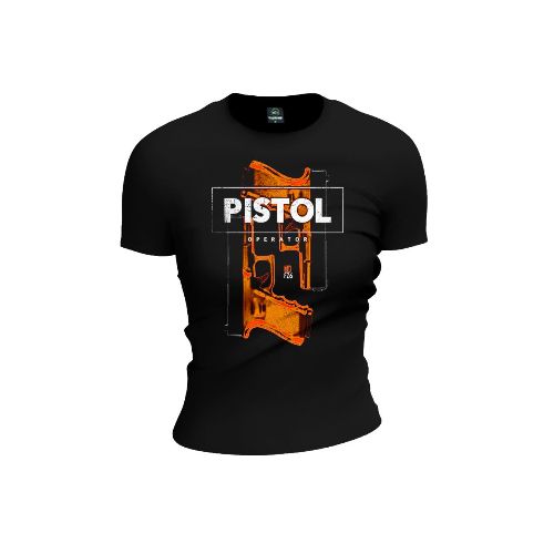 Remera manga corta dama pistola Glock - Naranja — Aventureros