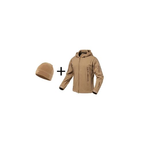 Combo Campera Tácticas Impermeable + Gorro Micro Polar - Caqui — Aventureros