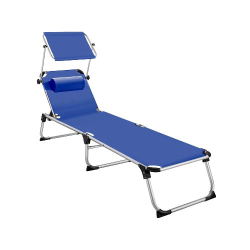 Catre Silla plegable con toldo y almohada - Azul — Aventureros