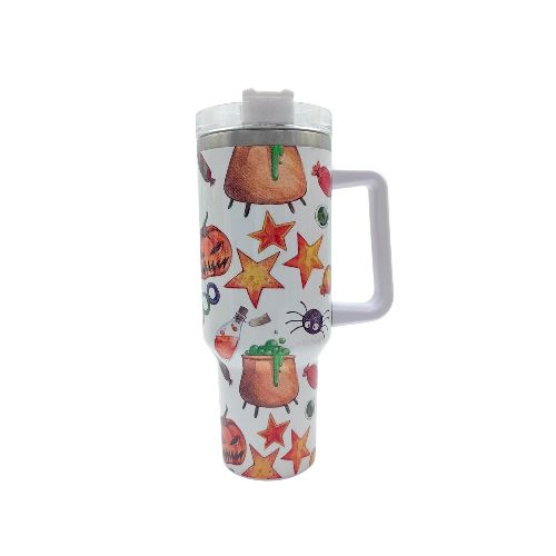 Vaso termico tipo quencher halloween - Blanco — Aventureros