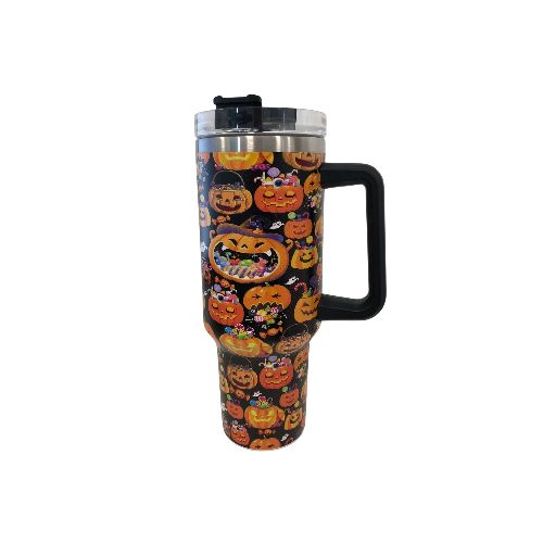 Vaso termico tipo quencher halloween - Naranja — Aventureros