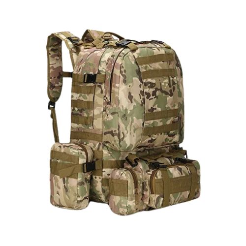 Mochila táctica premium 60 litros - Sistema MOLLE - Multicam — Aventureros