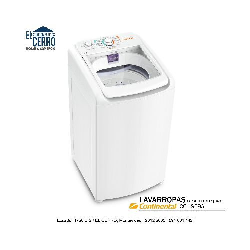 LAVARROPAS CONTINENTAL LS09A | CARGA SUPERIOR - 9KG.