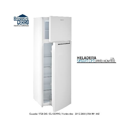 HELADERA SMARTLIFE SL-RFH220WH2 | FRÍO HÚMEDO - 212 L.