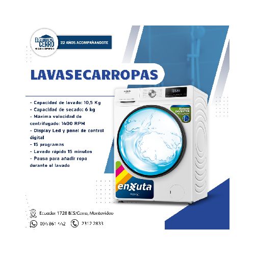 LAVASECARROPAS ENXUTA C/FRONTAL I 10,5KG.