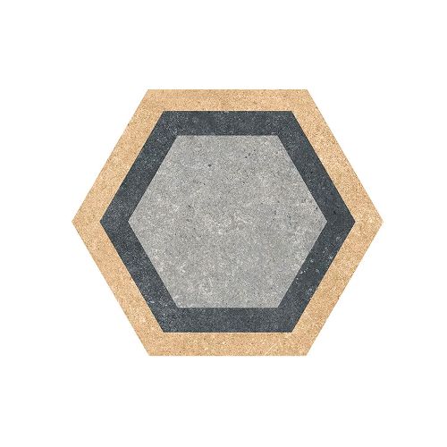 Porcelanato Hexagonal Beige Gris Mate 22X25Cm Piso Pared — Acher Cerámicas