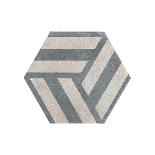 Porcelanato Hexagonal Gris Azul Mate 19.8X22.8Cm Piso Pared — Acher Cerámicas