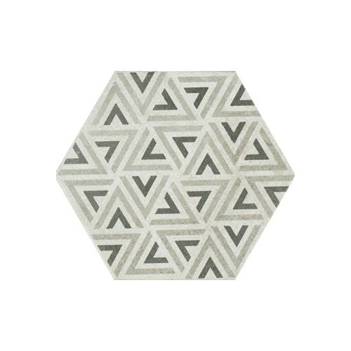 Porcelanato Hexagonal Gris Mate Decorado 19.8X22.8Cm Piso Pared — Acher Cerámicas