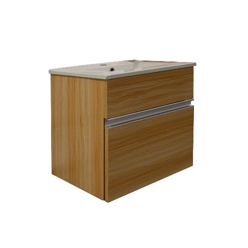 MUEBLE DE BAÑO DE MADERA COLOR NOGAL 51X39X48.5CM CON BACHA CERAMICA 1 AGUJERO PARA GRIFERIA MONOCOMANDO — Acher Cerámicas