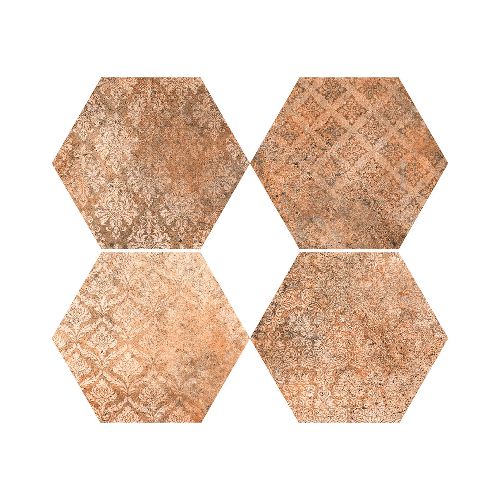 Porcelanato Hexagonal Cotto Decorado Mate 22X25Cm Piso Pared — Acher Cerámicas