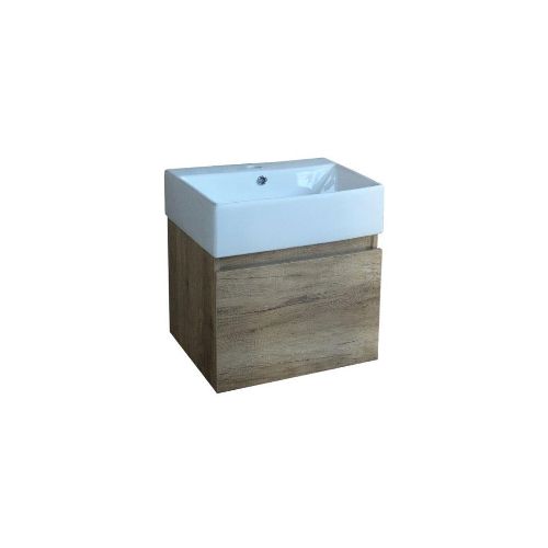 MUEBLE BAÑO EN MDF 51X43X14 COLOR NOGAL CON BACHA BLANCA BRILLO DE LOZA — Acher Cerámicas