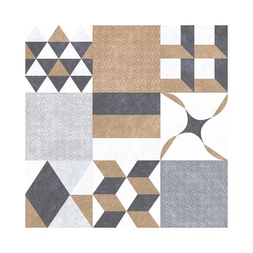 Porcelanato Marron Gris Patchwork 61X61Cm Piso Pared — Acher Cerámicas