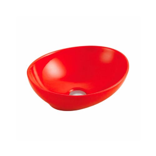 Bacha de apoyo oval roja -41x33x14.5cm - Orange Revestimientos