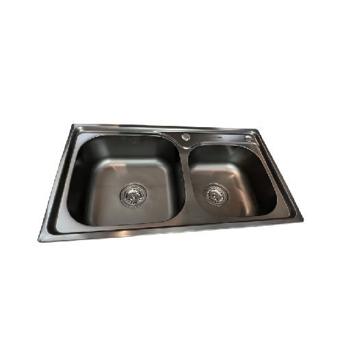 Pileta Doble cocina negra acero inox. 78x43x19 cm  Dmc O.