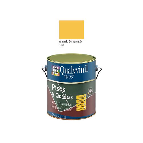 Pintura para pisos amarillo marcación 0,9 litros  Qualyvinil