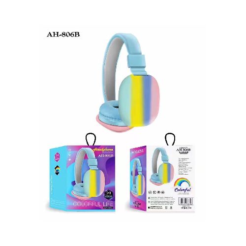 Auricular Bluetooth Multicolor Arcoiris  AH-806B | Tienda mayorista de Accesorios para Celular, Informática, Ferretería, y mucho más | La Bomba