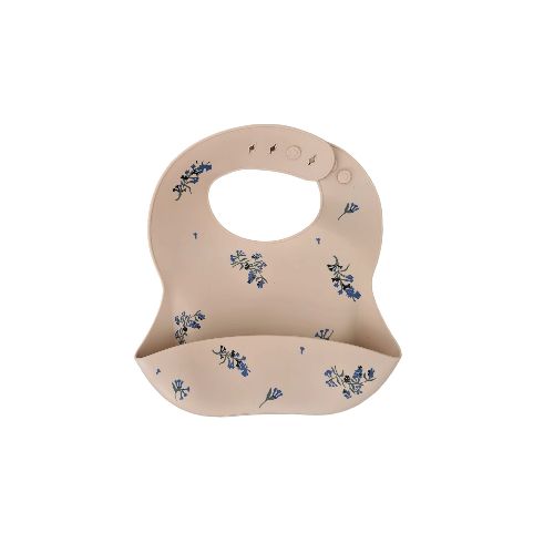 Babero Silicona - Flor Beige — Cloe