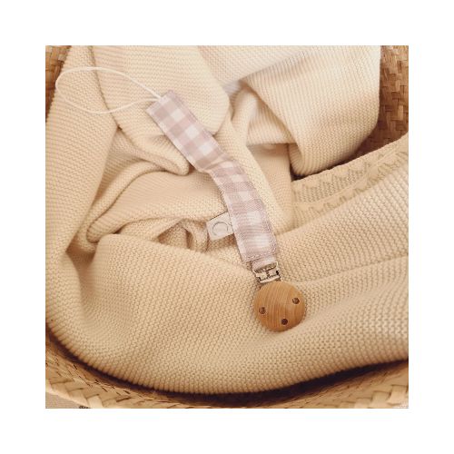 Portachupete Boton - Vichy Beige — Cloe