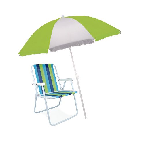 SOMBRILLA + SILLA PLEGABLE PLAYERA MOR