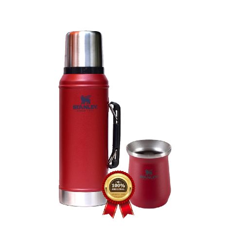 COMBO TERMO CLASIC STANLEY 940ML ROJO + MATE ROJO