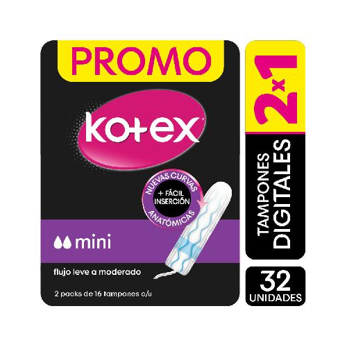 Pack 2x1 tampones KOTEX mini 16 un. - Devoto Hnos. S.A.