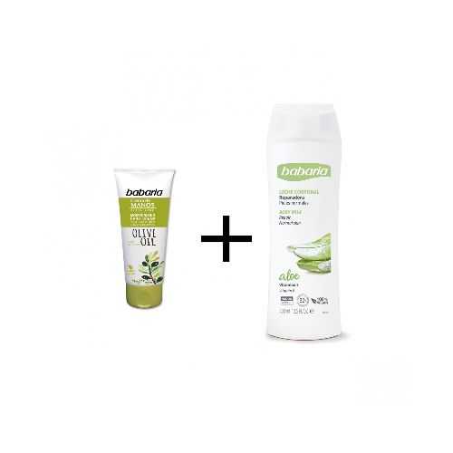 Pack hidratación: crema de manos + crema corporal - Aloe  Babaria