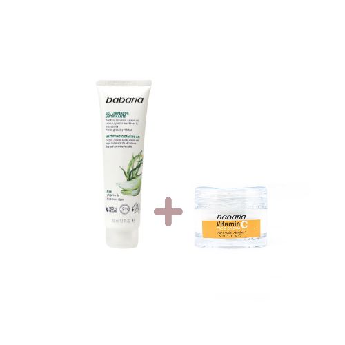 Rutina básica de skincare - Gel limpiador + crema hidratante - Vitamina C  Babaria