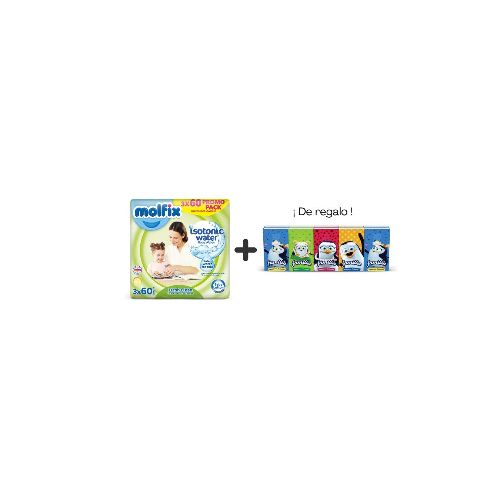 Toallitas húmedas Molfix pack x 3 + Pañuelo Familia pingüino pack x 10 ¡DE REGALO! — Zuria