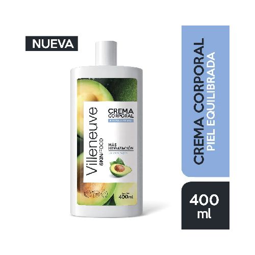 Villeneuve Crema Corporal Con Aceite De Palta Piel Equilibrada 400ml  