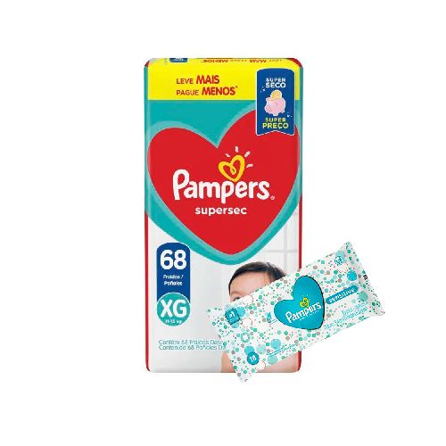 Pampers supersec XGx68  + Toalla  