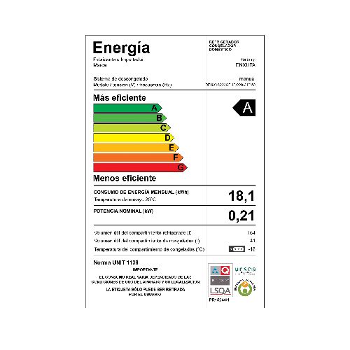 ENXUTA RENX16200FHS-1 Refrigerador 205Lts - FRIO HUMEDO  