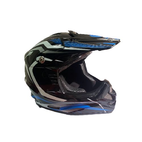 RUSH CASCO CROSS AZUL NEGRO S  