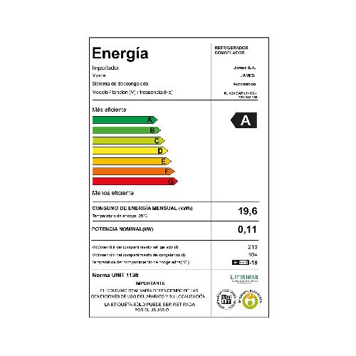 JAMES REFRIGERADOR RJ 420 DARK INOX  James