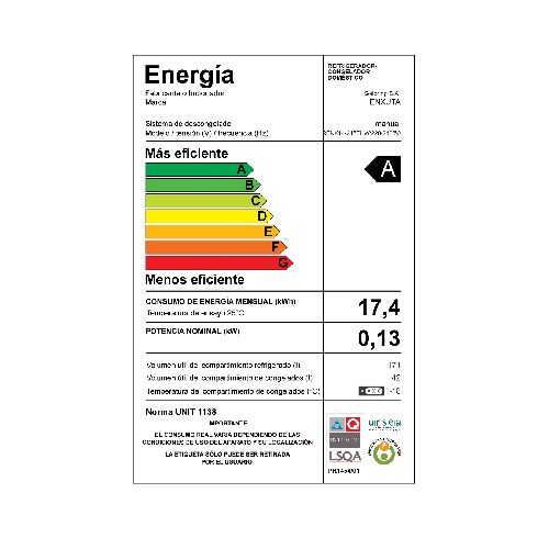 ENXUTA RENX14-215FHS Refrigerador 213Lts - FRIO HUMEDO  