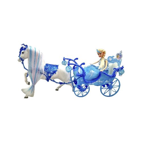 Carruaje De Princesa Hielo Con Muñeca Con Luz  TUTTI PLAY KIDS