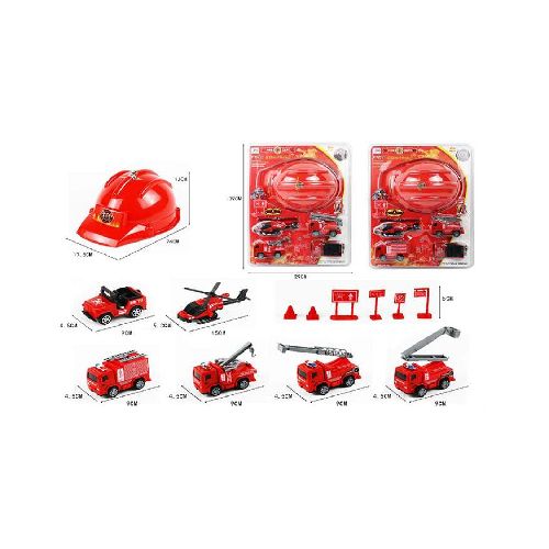 Set Bombero Casco Y Vehiculos  TUTTI PLAY KIDS