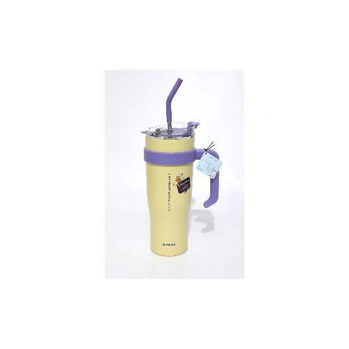 VASO AISLADO DE GRAN CAPACIDAD CON ASA (AMARILLO/1200 ML) — MUMUSO