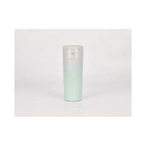 VASO CAFÉ AISLADO RAYAS (GRADIENTE VERDE/500 ML) — MUMUSO